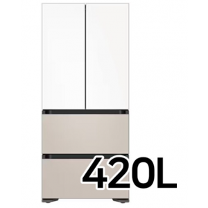 삼성 비스포크 AI 420L 김치플러스 키친핏 새틴베이지+새틴화이트 RQ42DB94Q2AP96