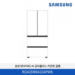 삼성 비스포크 김치플러스 4도어 키친핏 (새틴화이트) 420L RQ42DB94J2APW6