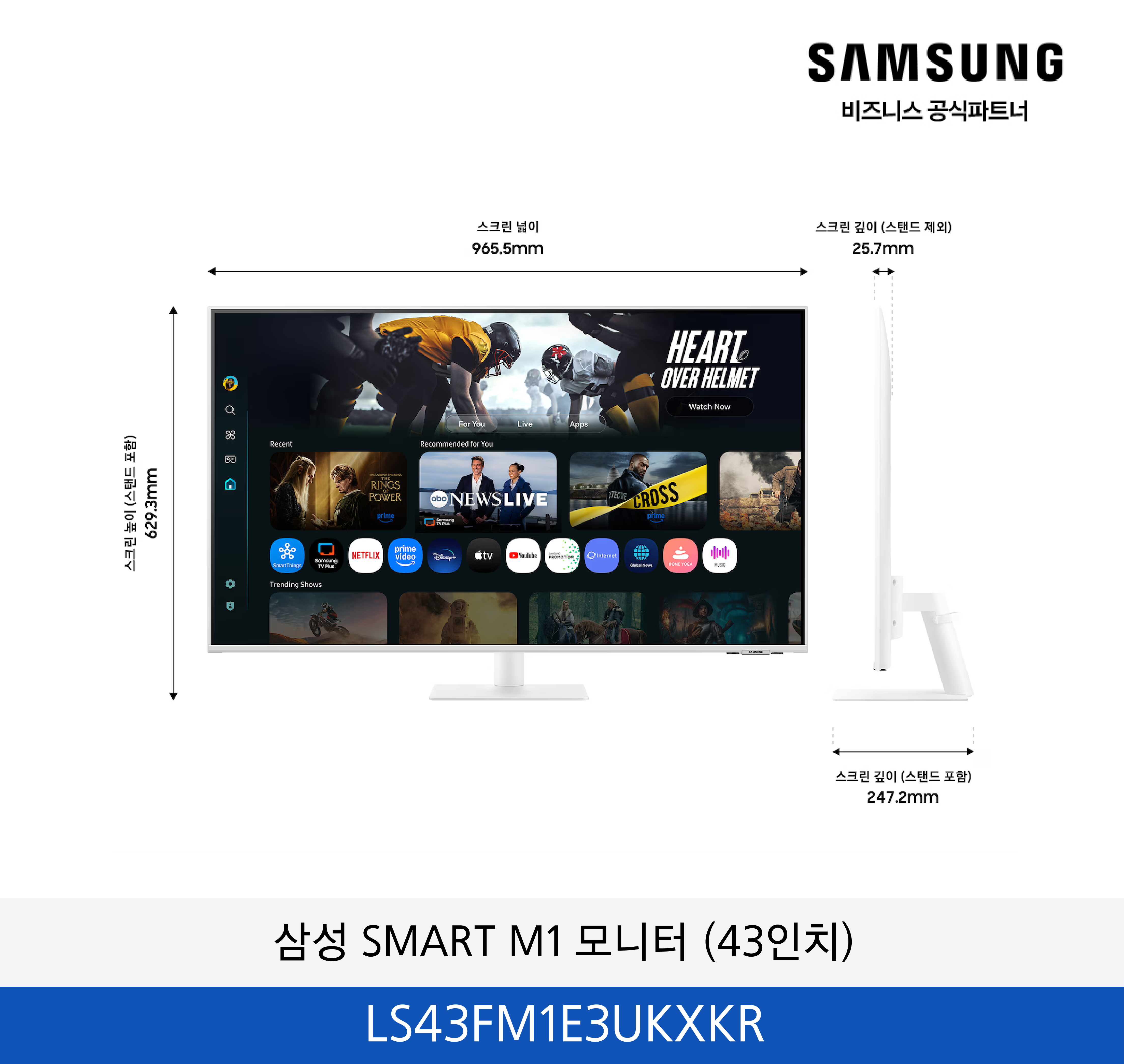 삼성 SMART M1 4K 스마트모니터 (43인치) / LS43FM1E3UKXKR